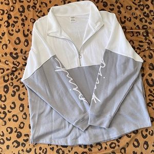 PINK by Victoria’s Secret Colorblock Half-Zip Sweatshirt with Zipper